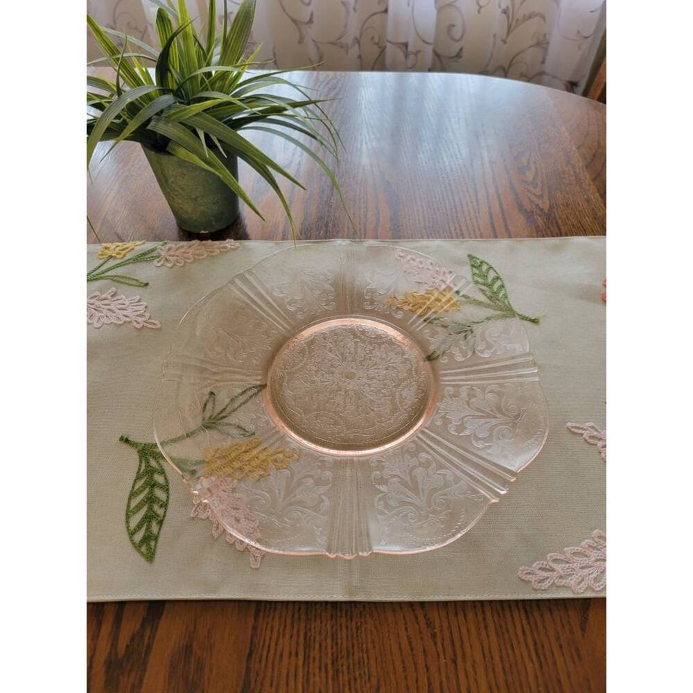 Vintage American Sweetheart Platter Pink Depression Glass, Salver Plate, 11-1/2"